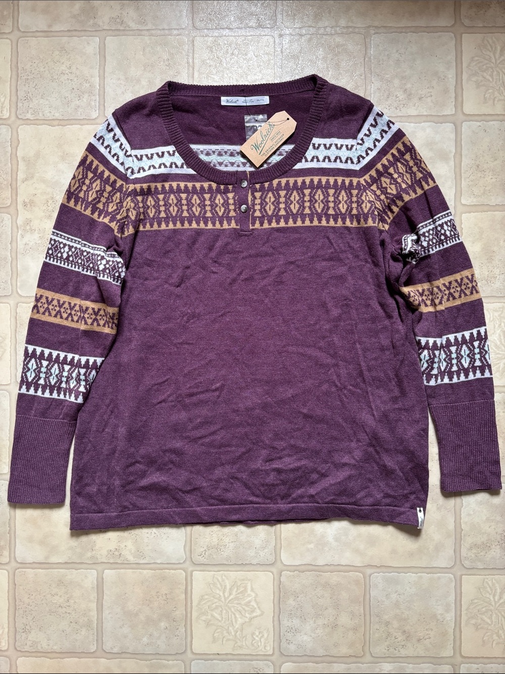 NWT Woolrich Avalanche Sweater II Women’s Size XXL in Fig Nordic Henley